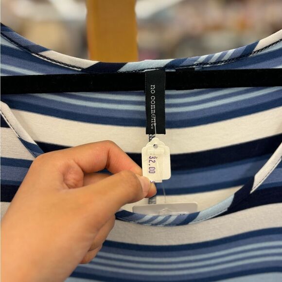 Chic Striped Blue and White Midi Dress - Picture 5 of 8